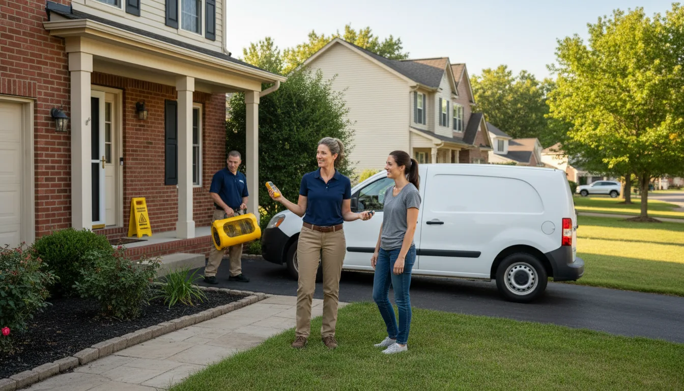 Residential water damage restoration in Waggoner, IL